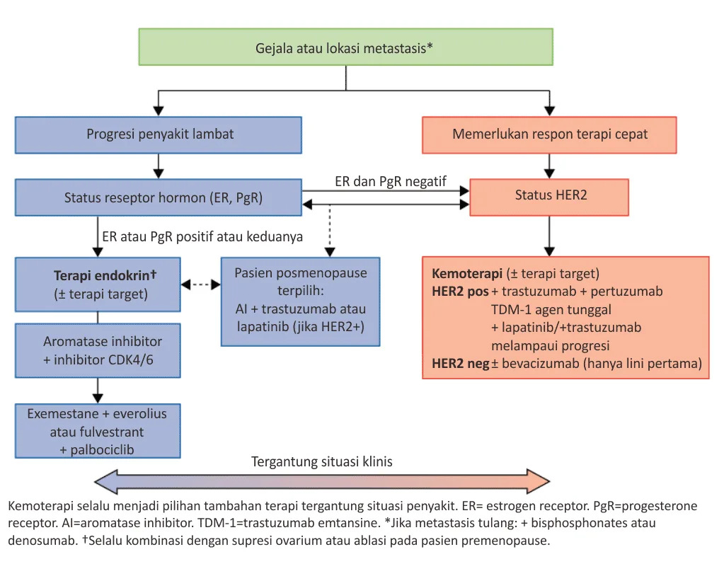 Terapi sistemik kanker payudara dengan metastasis