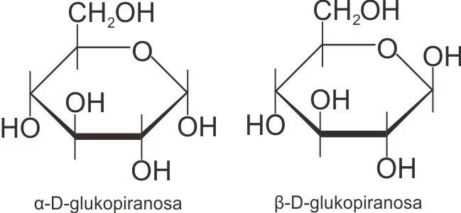 Struktur anomer α-D-glukopiranosa dan β-D-glukopiranosa