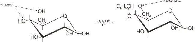 Reaksi 1,3-diol dengan aldehida